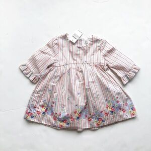 Babygap NWT pink/blue stripe floral dress 6-12m